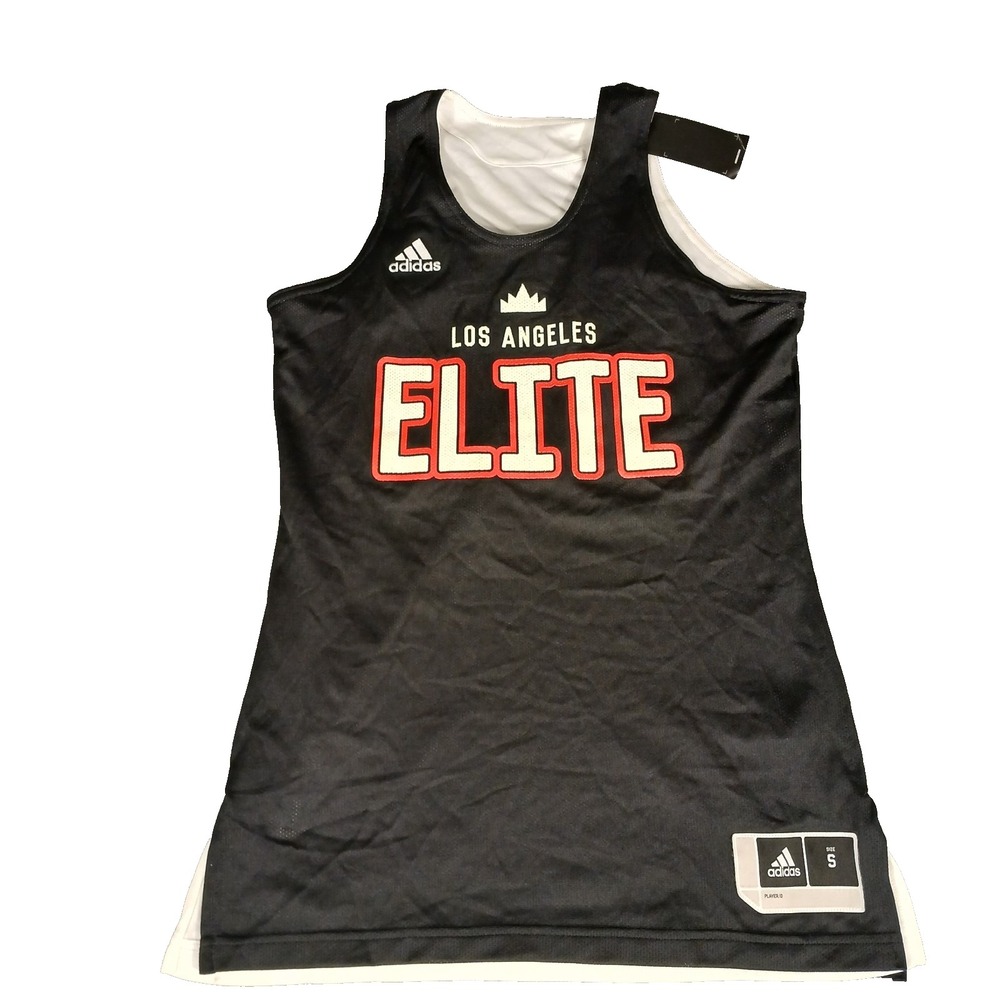 ADIDAS Mens The Elite reversible practice basketball jersey Black White Size S